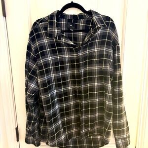 H&M black and white flannel shirt